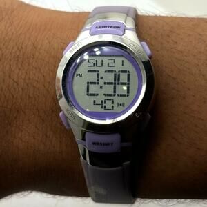 Silver & Purple Digital Armitron Watch